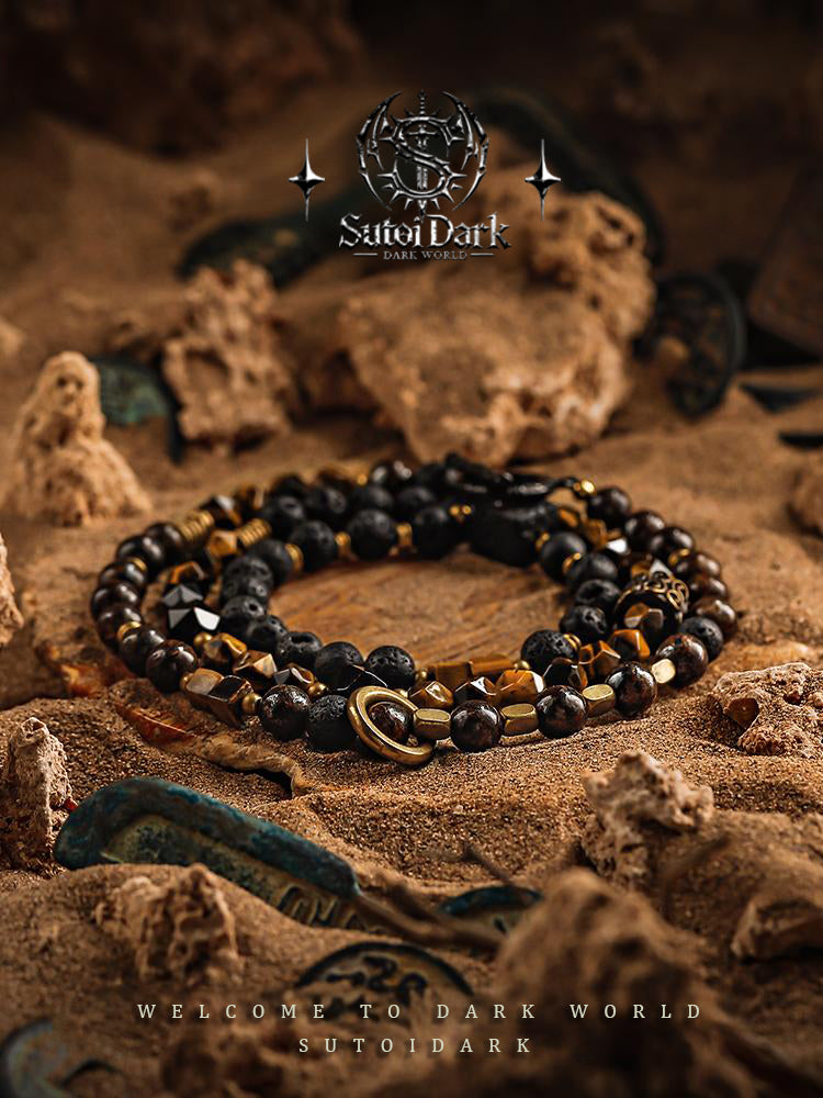 [Blaz INg Heat] Tiger Eye Bracelet for Men - Premium Lava Stone Beaded Bracelet, Unique Gift for Boyfriend