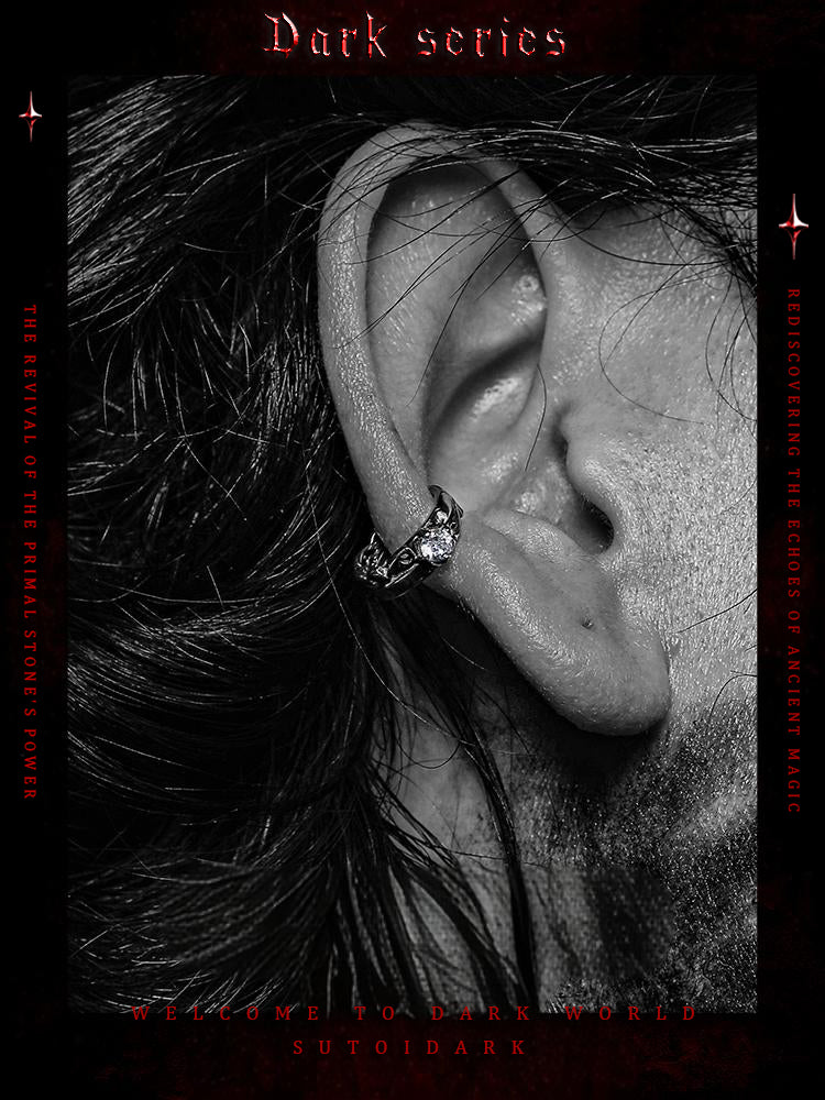 [Night Invitation] Original Dark Style Titanium Steel Ear Cuffs for Men - No-Piercing Unique Ear Jewelry